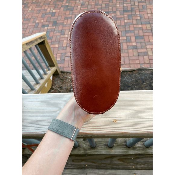 Vera Pelle Vintage Cream and Brown Leather Crossbody Bag, made in Italy - Picture 5 of 5